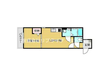 アーバンコート加古川(1LDK/2階)の間取り写真