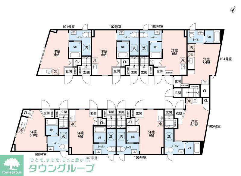 フェリオ小田急相模原(1LDK/2階)の間取り写真