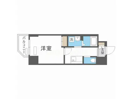 ジュネーゼグラン本町イースト(1K/9階)の間取り写真