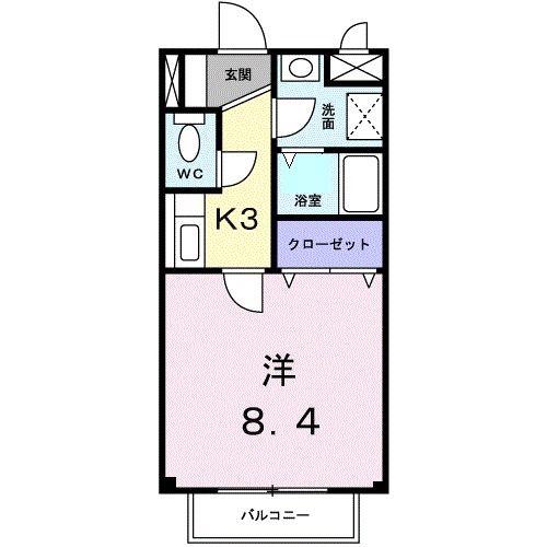 コーポ・アンソレイエ(1K/1階)の間取り写真