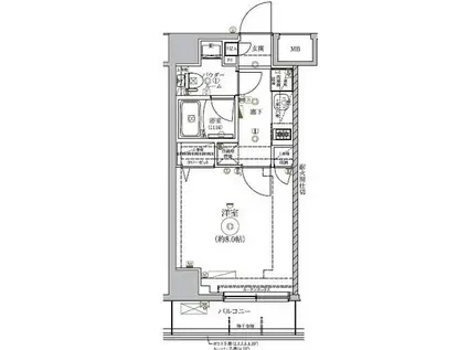 RELUXIA CITY東向島(1K/2階)の間取り写真