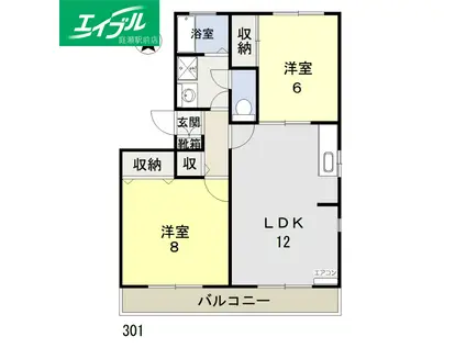 クレセント中仙道(2LDK/3階)の間取り写真