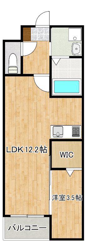 LIFEFIELD久留米(1LDK/4階)の間取り写真