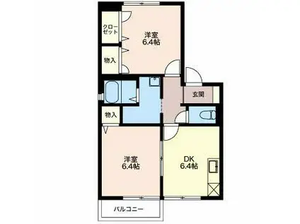 アクセス ヨシダ(2DK/2階)の間取り写真