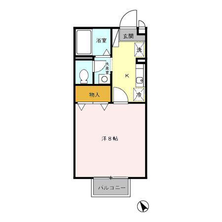メゾンSKII(1K/1階)の間取り写真