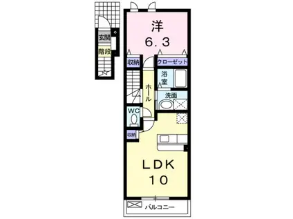 ＪＲ阪和線 紀伊駅 徒歩8分 2階建 築17年(1LDK/2階)の間取り写真