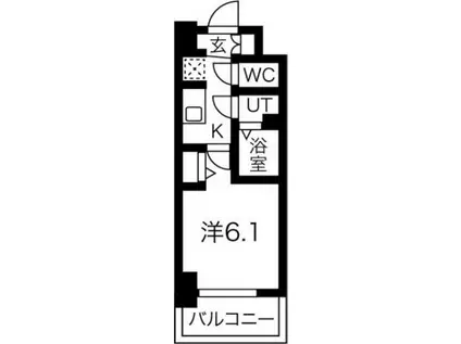 スプランディッド天王寺DUE(1K/5階)の間取り写真