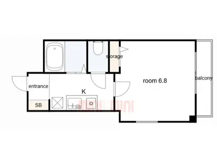 KマンションJIN(1K/4階)の間取り写真