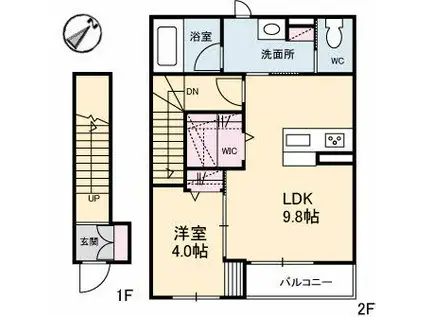 PURO MADERA西市 プロ マデラ 西市(1LDK/2階)の間取り写真