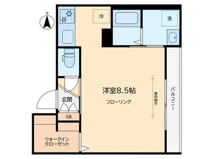 MAISON BLEUE (1K/2階)の間取り写真