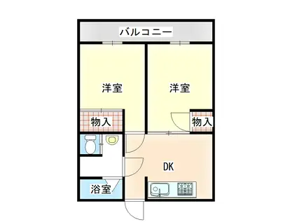 テンカラット・シャイン(2DK/2階)の間取り写真