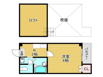 エヌズコートII(1K/3階)の間取り写真