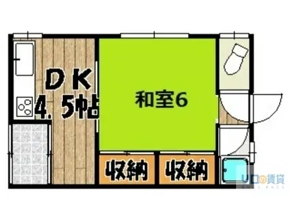 シャレー山本(1DK/2階)の間取り写真