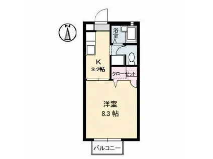 フレグランス99(1K/2階)の間取り写真