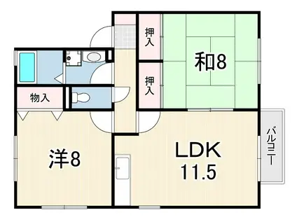 FOREVERHILLV(2LDK/1階)の間取り写真