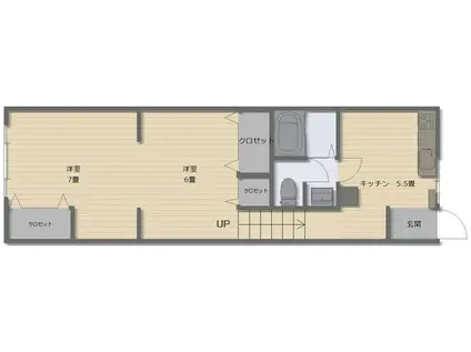 ハイムリリー(1K/1階)の間取り写真