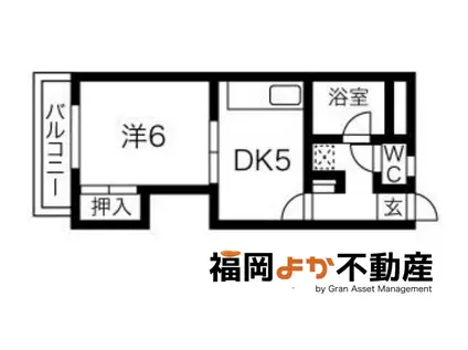 友広ビル(1DK/3階)の間取り写真