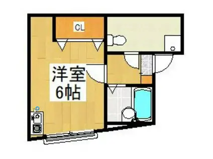 ロイヤルハワイアン(ワンルーム/3階)の間取り写真