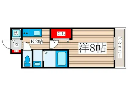 ヴィクトワール(1K/3階)の間取り写真