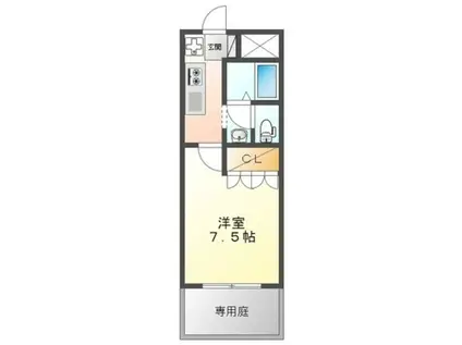 エストクレール(1K/1階)の間取り写真