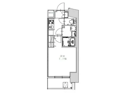 S-RESIDENCE金山ALTANO(1K/9階)の間取り写真