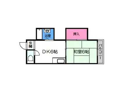 グランドハイツカワハラ(1DK/2階)の間取り写真