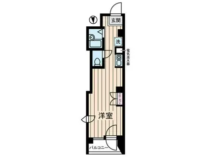 宮崎ビル(ワンルーム/6階)の間取り写真