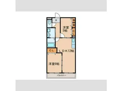 LA BELLE GLYCIN(2LDK/2階)の間取り写真