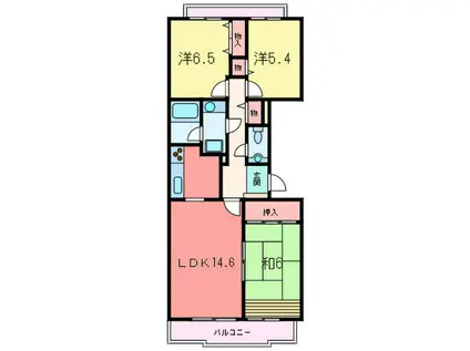 シュネルパーク・レジデンス(3LDK/1階)の間取り写真