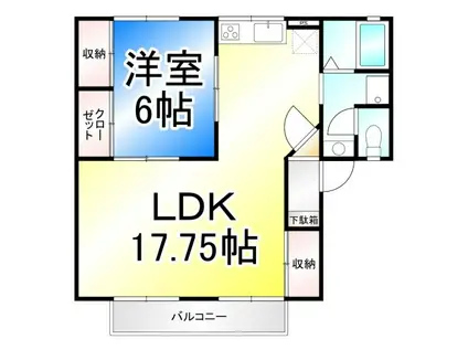 セジュール湯谷(1LDK/1階)の間取り写真