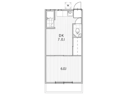 フィオーレ横浜サウス(1DK/2階)の間取り写真