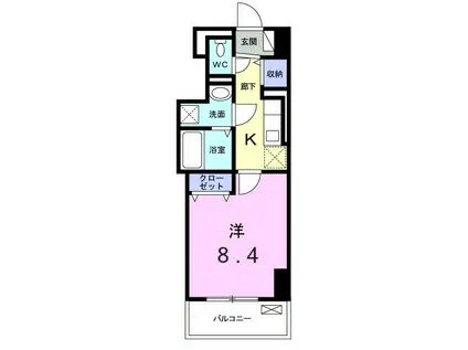 スカイネッツ百合丘(1K/5階)の間取り写真