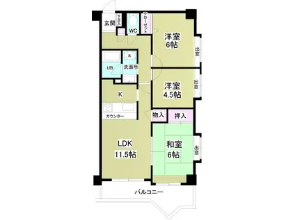インシュランスビル12(3LDK/3階)の間取り写真