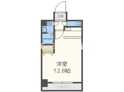 レバンガ阿倍野AP(1K/4階)の間取り写真