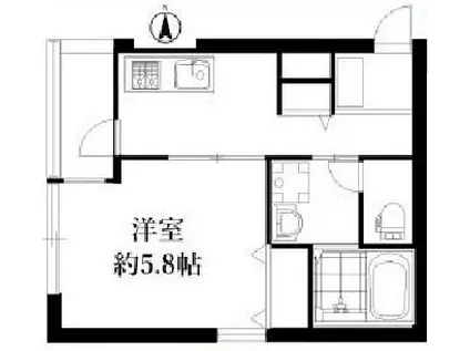 アルカンシェル(1K/3階)の間取り写真
