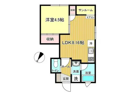 EPISODE C棟(1LDK/1階)の間取り写真