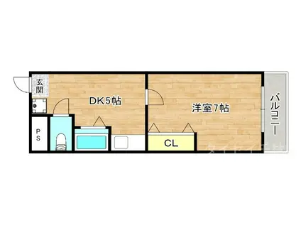 グレイス門真南(1K/3階)の間取り写真