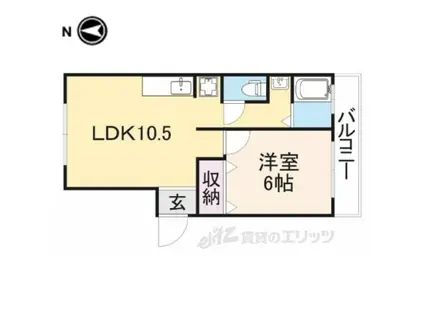 近鉄天理線 天理駅 徒歩1分 4階建 築50年(1LDK/3階)の間取り写真