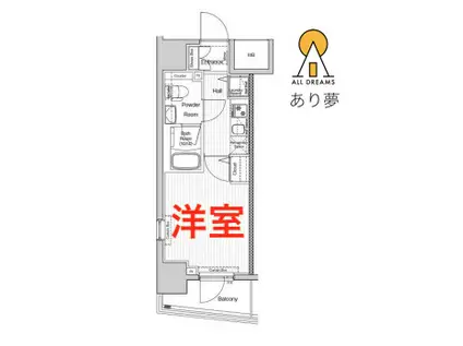 VERXEED阪東橋MAXIV(1K/4階)の間取り写真