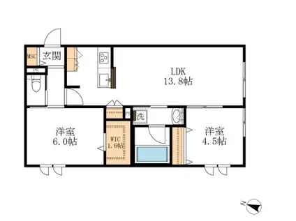YS F RESIDENCE II(2LDK/1階)の間取り写真