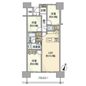 ダイアパレス上社駅前(3LDK/9階)の間取り写真