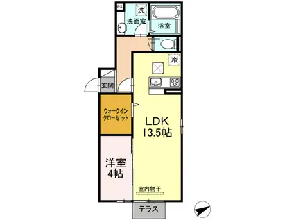 LIEU DE REPOS エル デルポ(1LDK/1階)の間取り写真