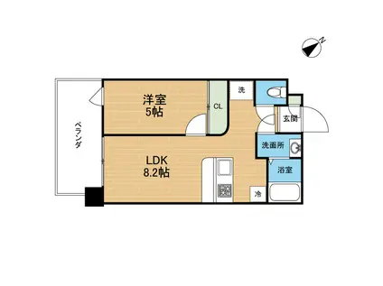 E-HORIZON琉大前 (1LDK/7階)の間取り写真