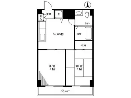 パークサイド関(2DK/3階)の間取り写真