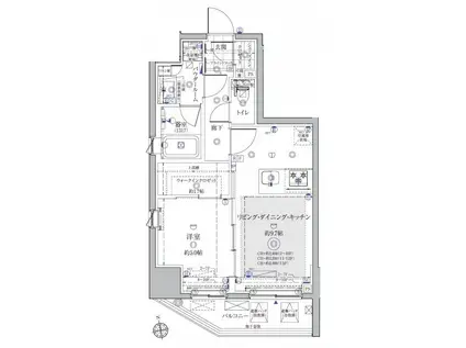 ヴァースクレイシア秋葉原イースト(1LDK/9階)の間取り写真