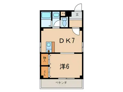 ドムール甲子園(1DK/5階)の間取り写真