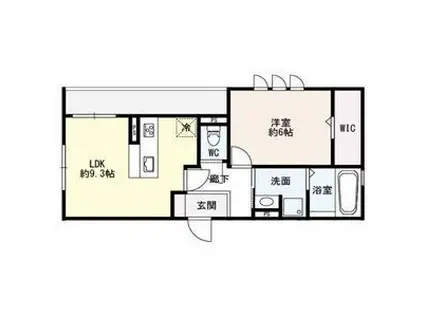 エクセルーム K-II(1LDK/3階)の間取り写真