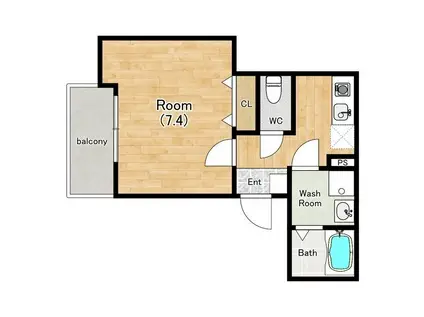 ラネージュ武庫川(1K/1階)の間取り写真