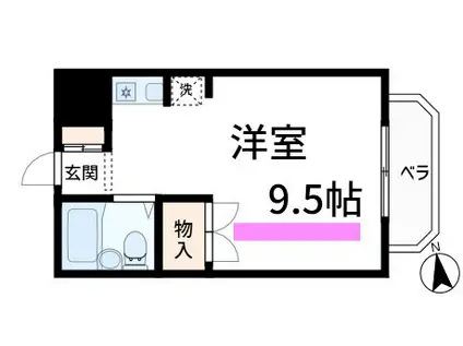 パークハイツ桜木(ワンルーム/2階)の間取り写真