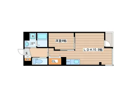 マンション シリウス(1LDK/2階)の間取り写真